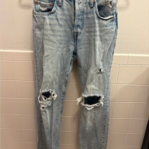 Levi's Light Blue Distressed Boyfriend Jeans